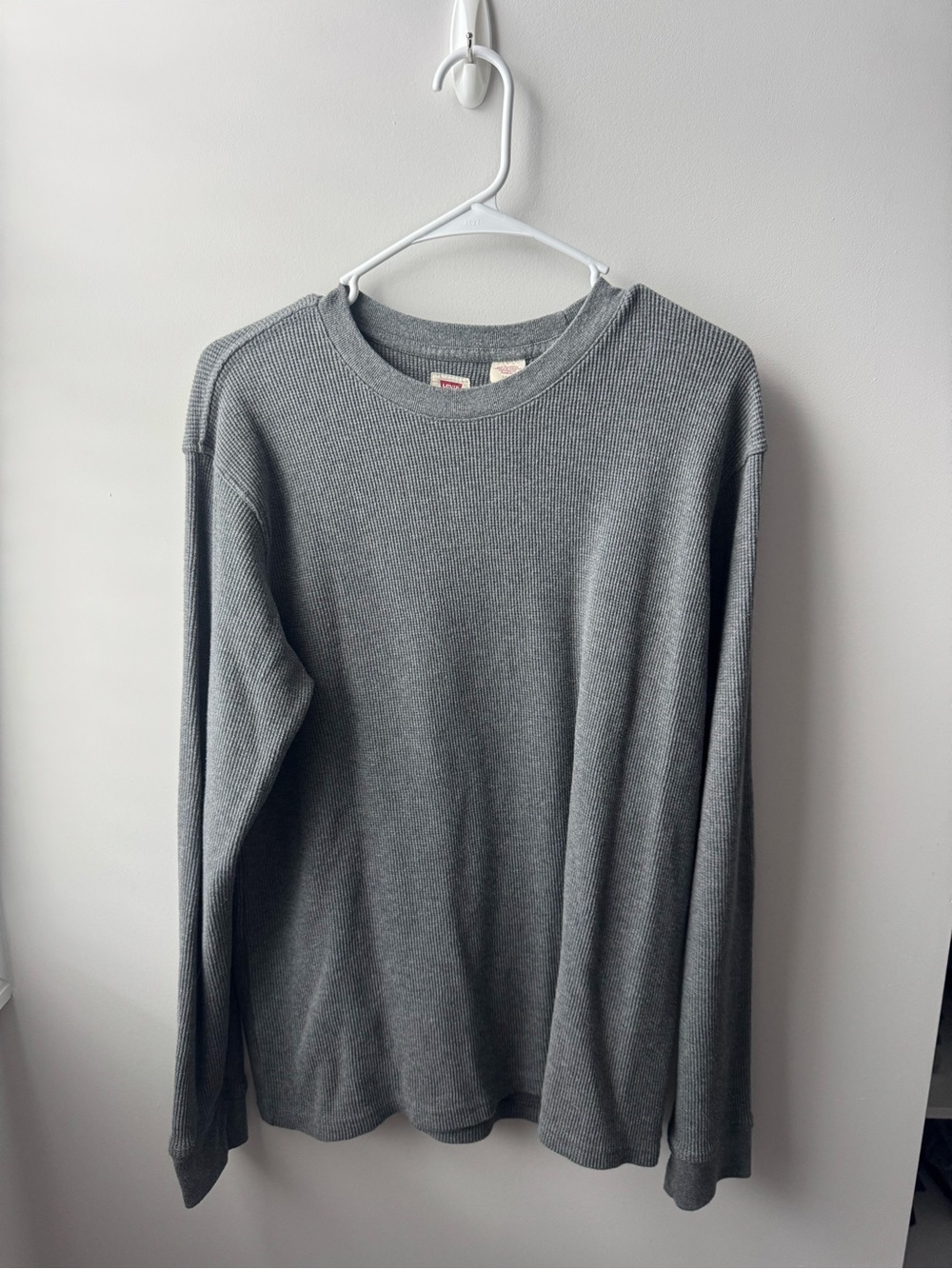 Levi's Gray Crewneck Waffle Knit Sweater